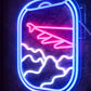 Airplane Window Neon Sign – Flying Plane & Cloud LED Wall Light