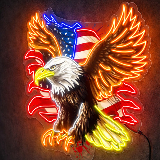 American Eagle Neon Sign - Patriotic LED Wall Decor