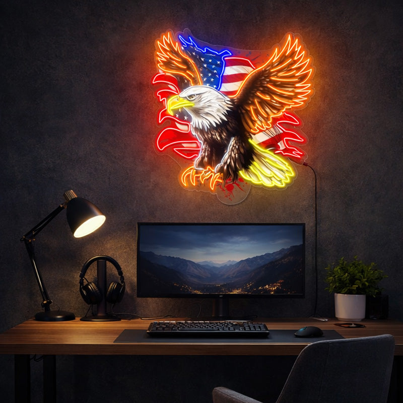 American Eagle Neon Sign - Patriotic LED Wall Decor