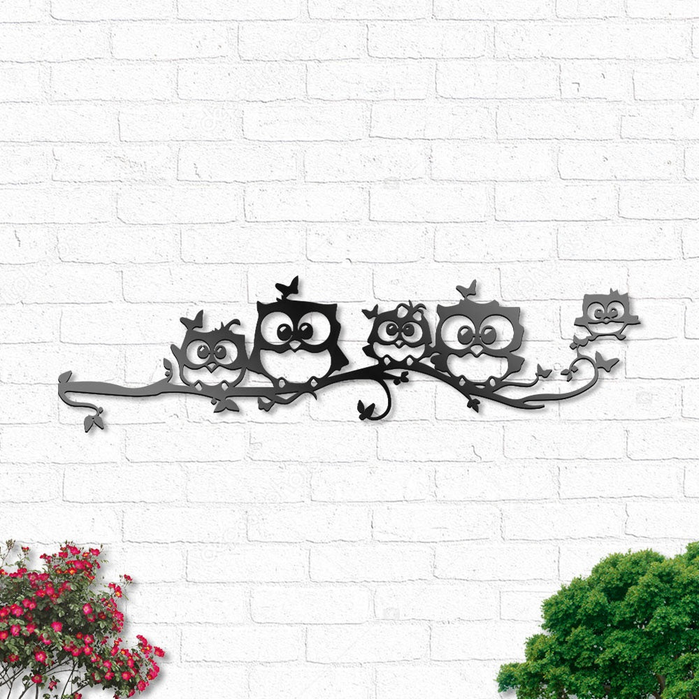 Owl Butterfly On Tree Branch - Led Light Metal - Owls Matrix LTD