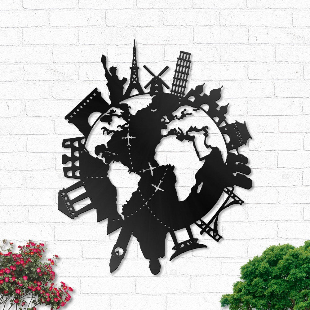 Travel Around World Famous - Led Light Metal - Owls Matrix LTD