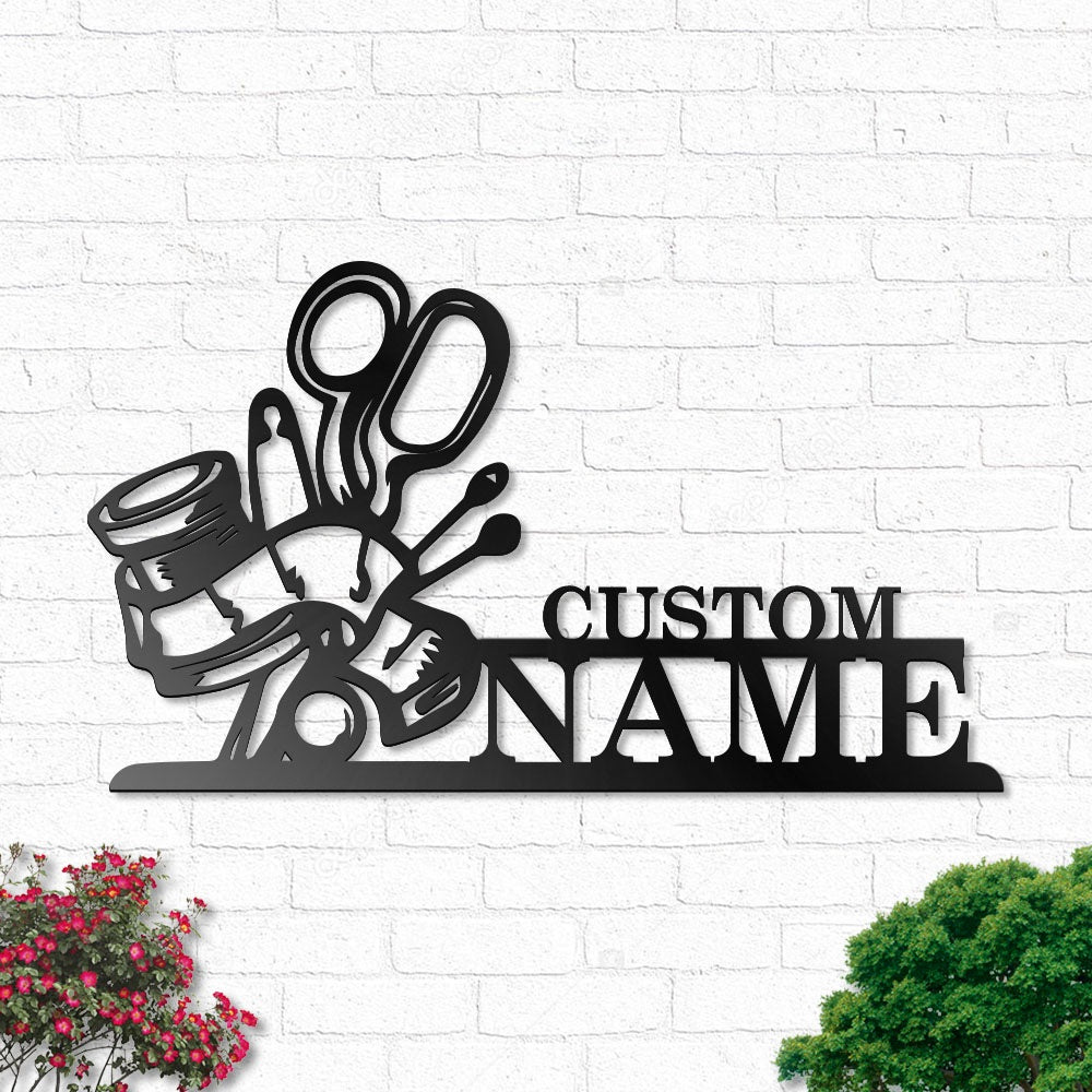 Sewing Room Personalized - Led Light Metal - Owls Matrix LTD