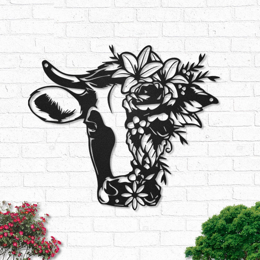 Floral Cow Nice Style - Led Light Metal - Owls Matrix LTD