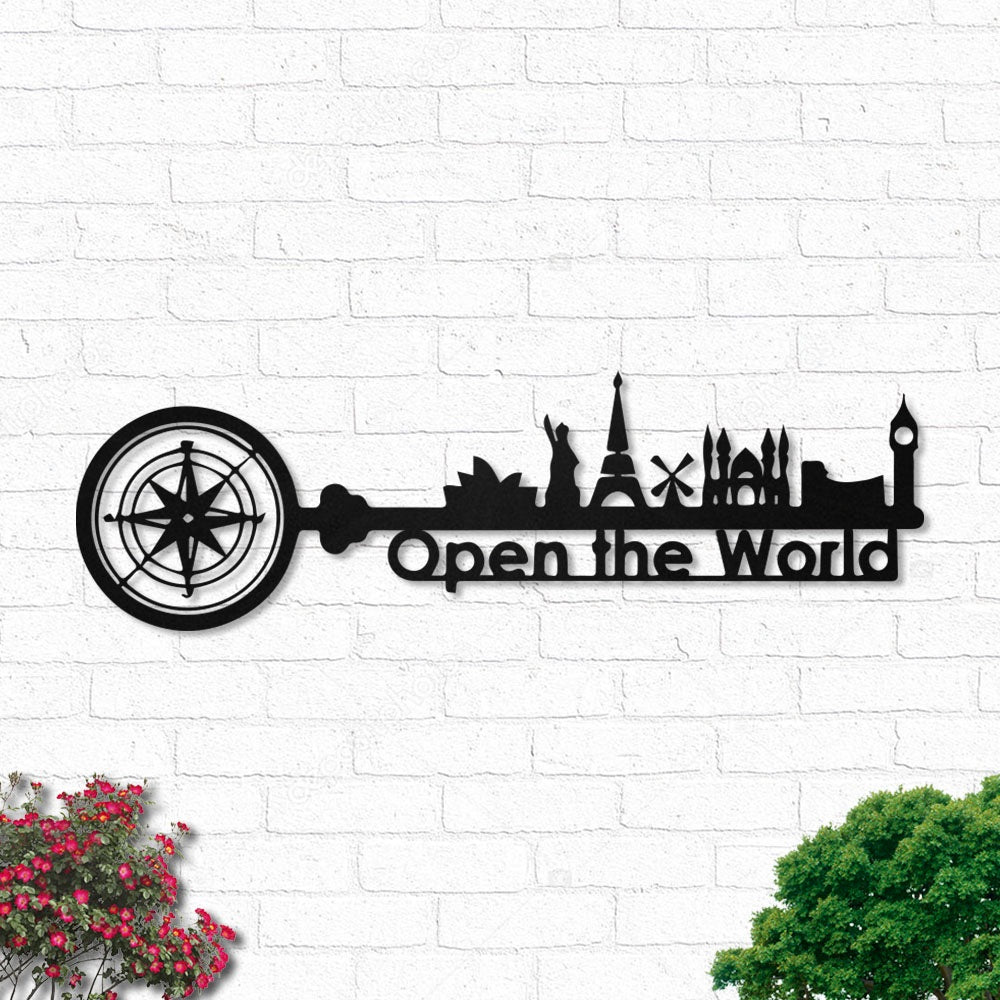 Travel Quote Inspire Tourist Agency World - Led Light Metal - Owls Matrix LTD