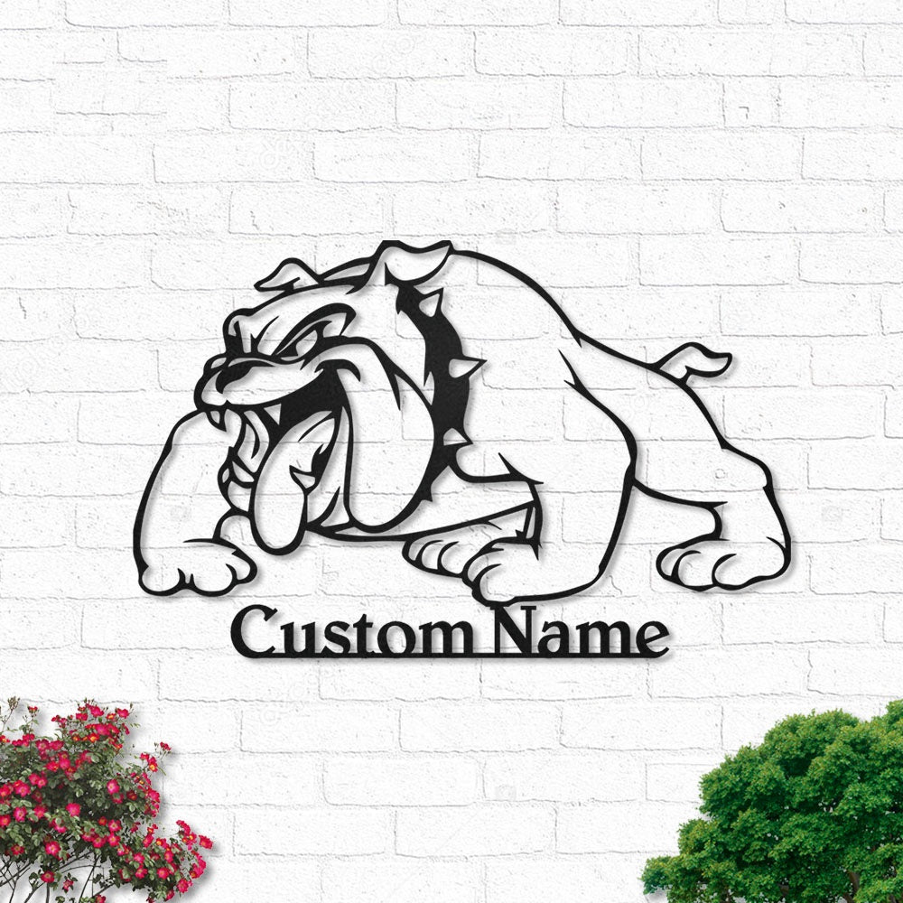 Bulldog Dog Personalized - Led Light Metal - Owls Matrix LTD