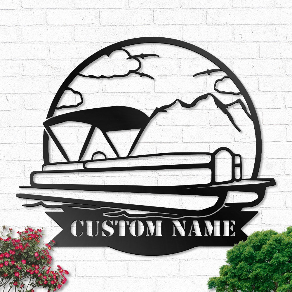 Pontoon Boat Personalized - Led Light Metal - Owls Matrix LTD