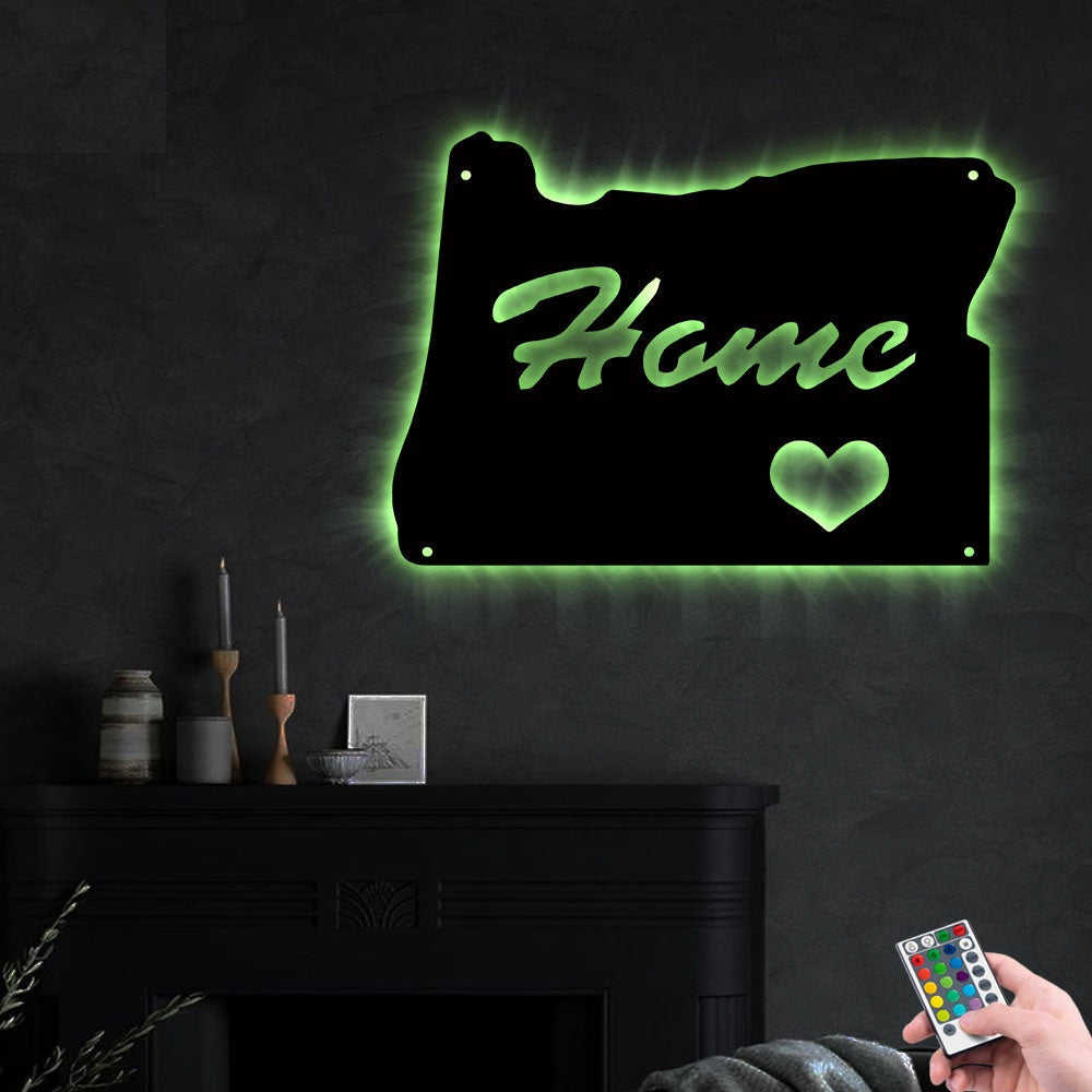 Oregon Love My Hometown - Led Light Metal - Owls Matrix LTD