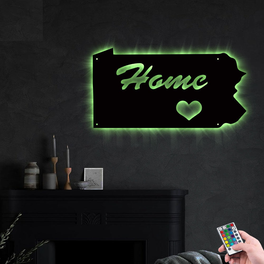 Pennsylvania My Hometown - Led Light Metal - Owls Matrix LTD