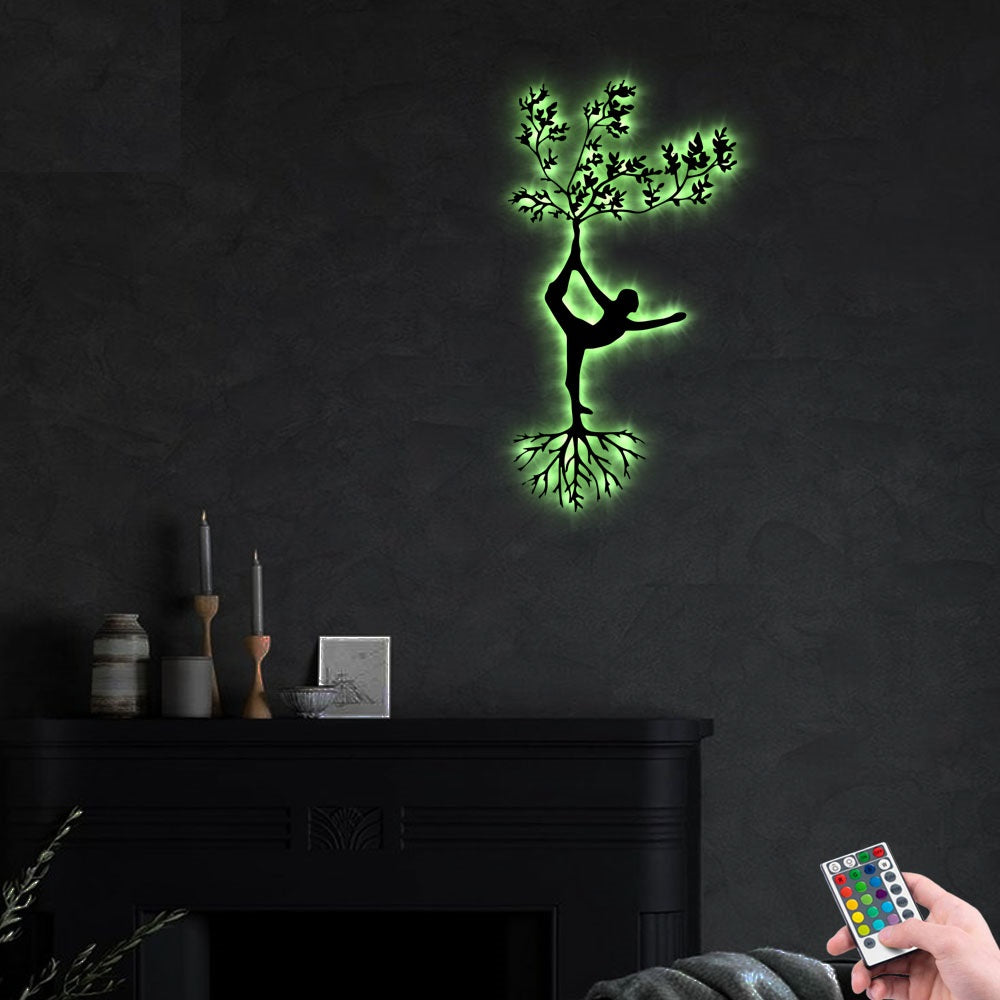 Yoga Tree - Led Light Metal - Owls Matrix LTD