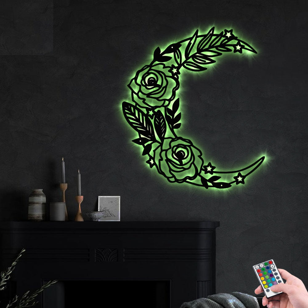 Flower Moon Classic Style - Led Light Metal - Owls Matrix LTD