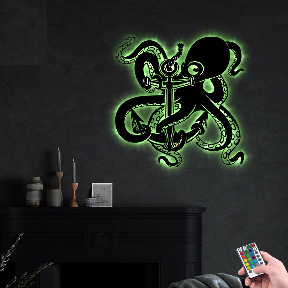 Octopus Is So Strong - Led Light Metal - Owls Matrix LTD