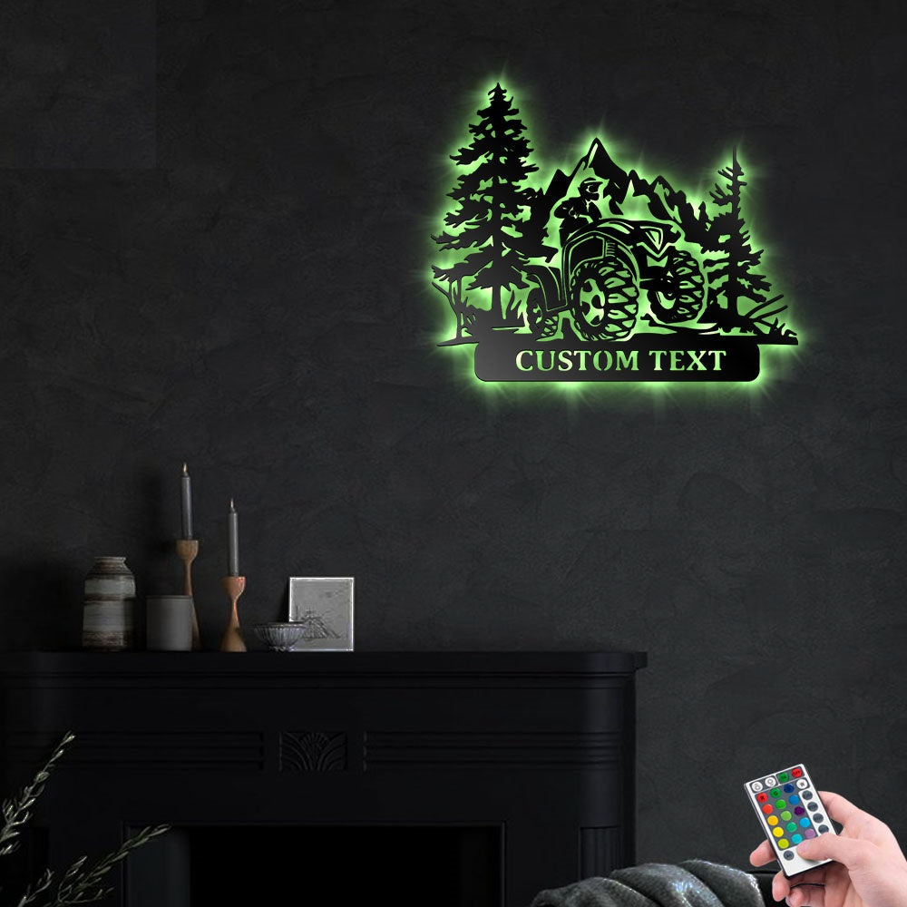 ATV All Terrain Vehicle Motorcycle Personalized - Led Light Metal - Owls Matrix LTD