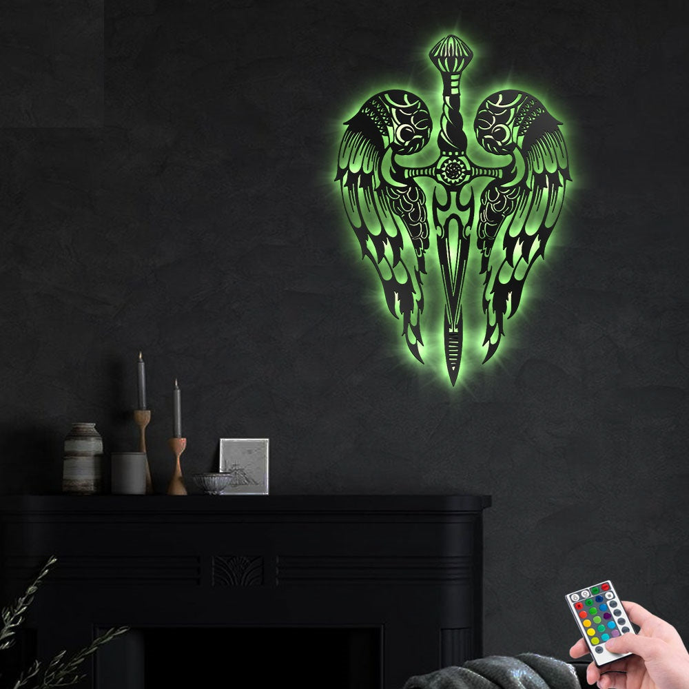 Sword and Wings - Led Light Metal - Owls Matrix LTD