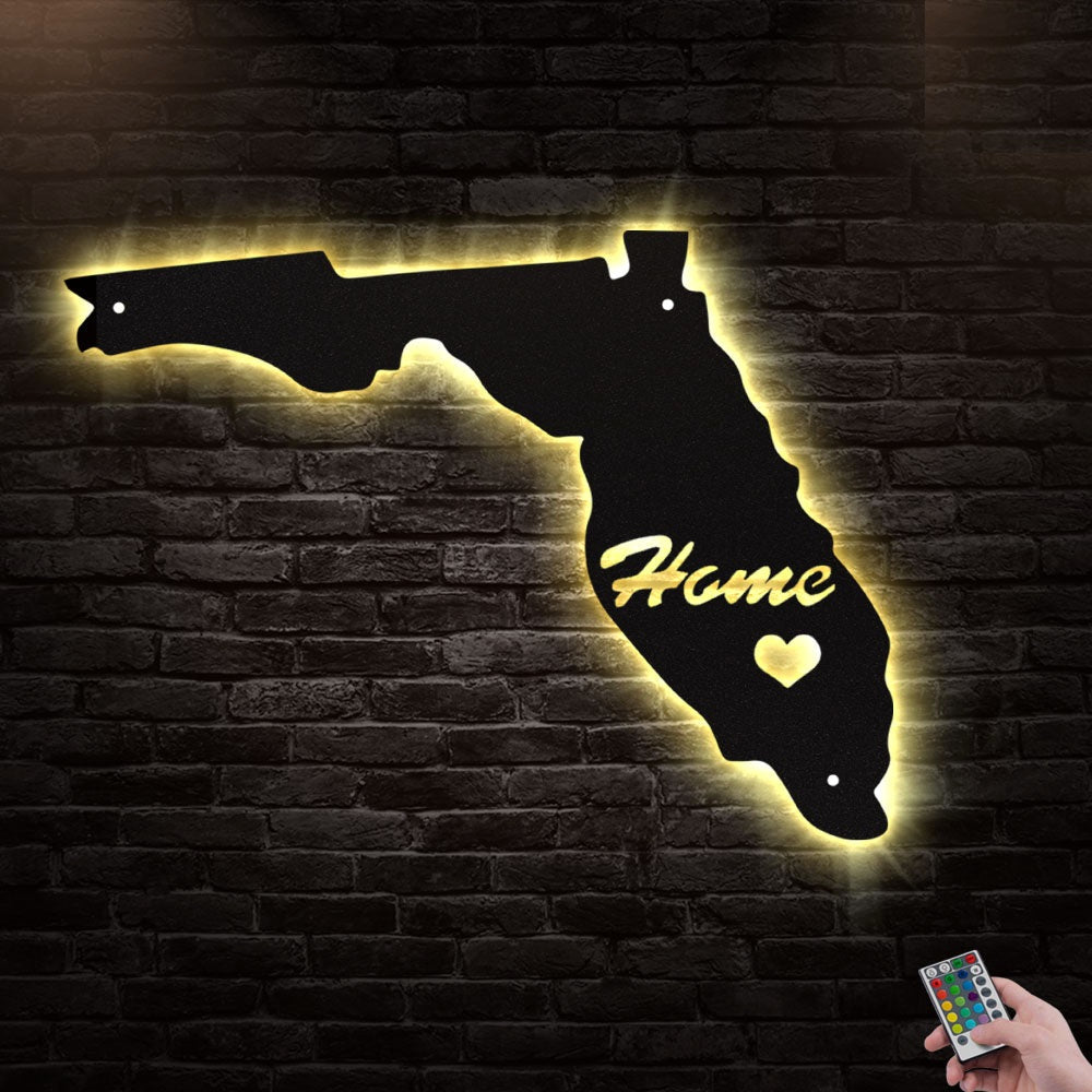 12"x12" Florida I Love It Forever - Led Light Metal - Owls Matrix LTD