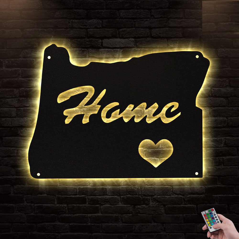 12"x12" Oregon Love My Hometown - Led Light Metal - Owls Matrix LTD