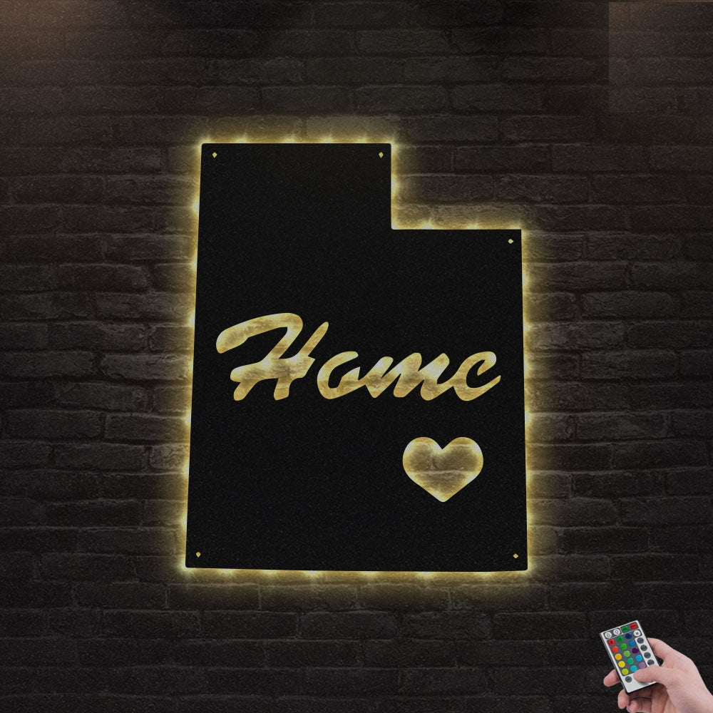 12"x12" Utah We Are Here - Led Light Metal - Owls Matrix LTD