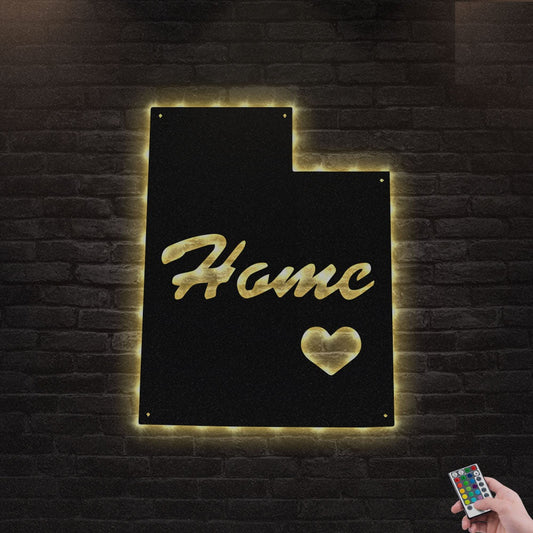 12"x12" Utah We Are Here - Led Light Metal - Owls Matrix LTD