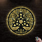 12"x12" Tree Of Life And Led Lights Metal Wall Art - Led Light Metal - Owls Matrix LTD