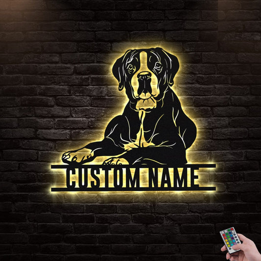 12"x12" Boxer Dog Personalized - Led Light Metal - Owls Matrix LTD