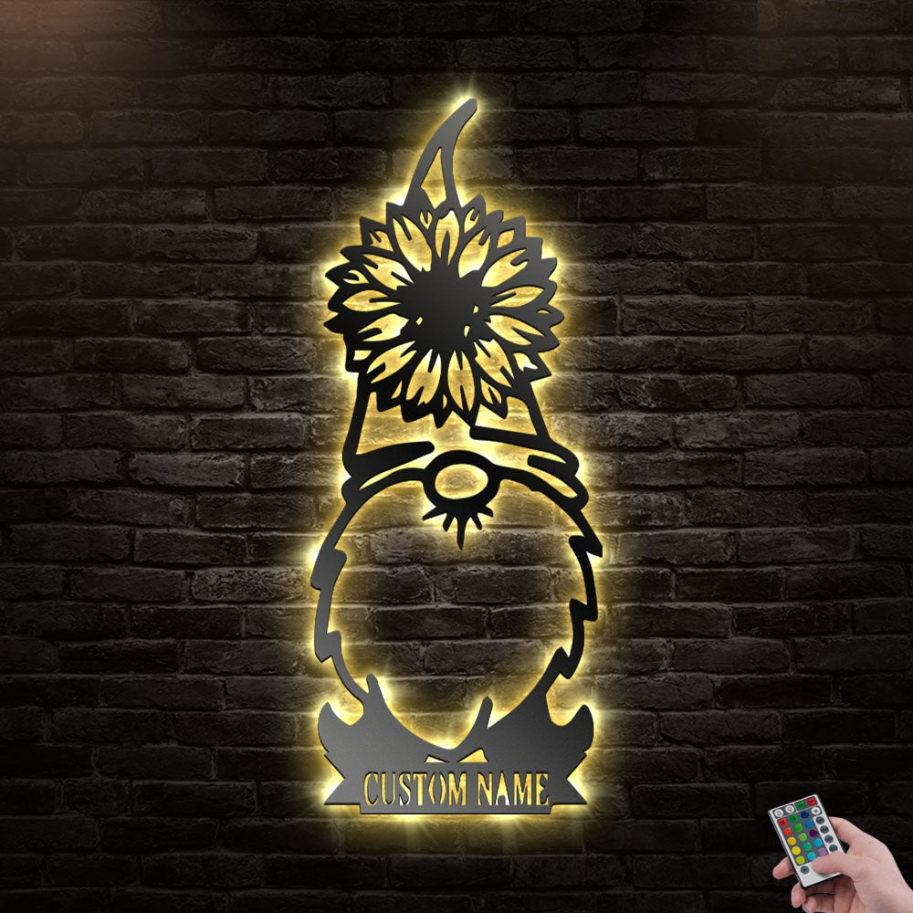 12*12 Inch (30*30cm) Sunflower Garden Personalized - Led Light Metal - Owls Matrix LTD