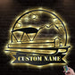 12*12 Inch (30*30cm) Pontoon Boat Personalized - Led Light Metal - Owls Matrix LTD