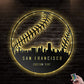 12"x12" Baseball San Francisco Personalized - Led Light Metal - Owls Matrix LTD