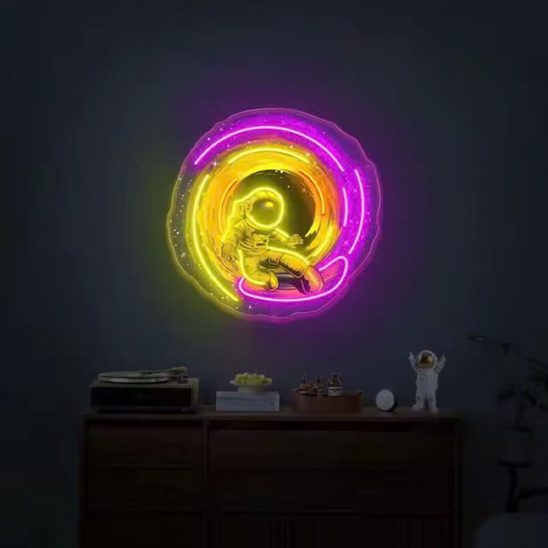 Astronaut Portal Neon Sign – Space Explorer LED Wall Art