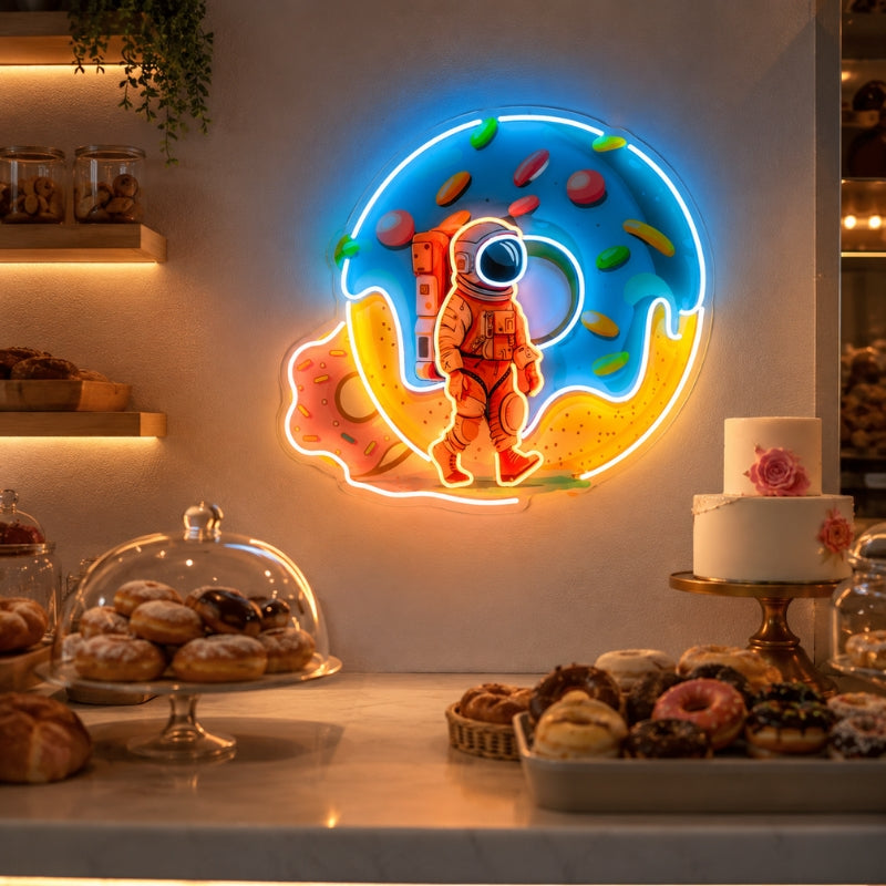 Bakery Neon Sign - Astronaut Donut LED Wall Art
