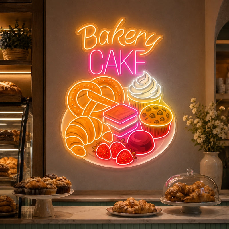 Bakery Neon Sign - Bakery Cake Pastry LED Wall Decor