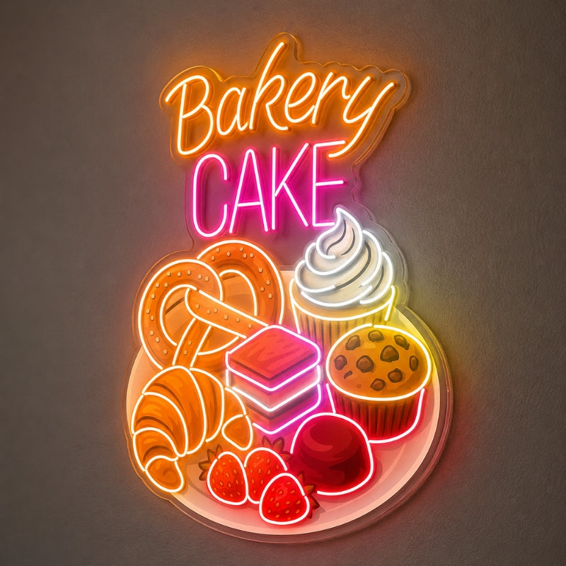 Bakery Neon Sign - Bakery Cake Pastry LED Wall Decor