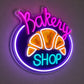 Bakery Neon Sign - Bakery Shop Croissant LED Decor