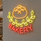 Bakery Neon Sign - Fresh Bread Laurel LED Wall Decor