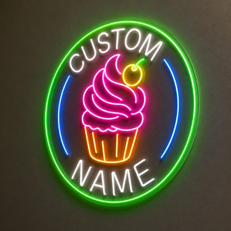 Bakery Neon Sign - Open Bakery Cupcake LED Wall Decor