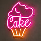 Bakery Neon Sign - Pink Cake Cupcake LED Wall Decor