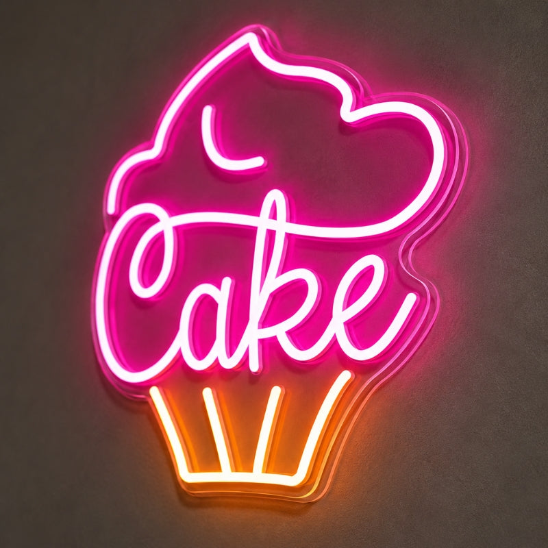 Bakery Neon Sign - Pink Cake Cupcake LED Wall Decor