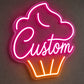 Bakery Neon Sign - Pink Cake Cupcake LED Wall Decor