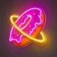Bakery Neon Sign - Pink Donut Planet LED Wall Decor
