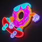 Bakery Neon Sign - Skateboarding Donut Wall Decor