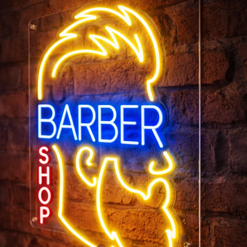Barber Shop Beard Neon Sign – LED Wall Light