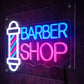 Barber Shop Neon Sign with Classic Pole – LED Wall Light