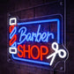 Barber Shop Neon Sign with Scissors – LED Wall Light