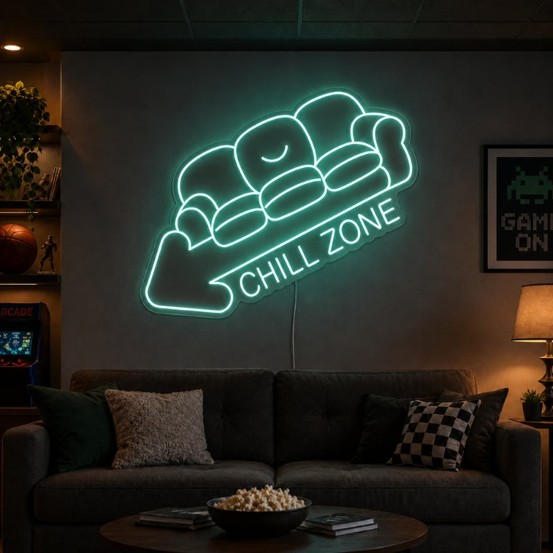 Basement Neon Sign - Chill Zone LED Wall Art Decor