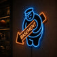 Basement Neon Sign - Funny Arrow LED Wall Art Decor