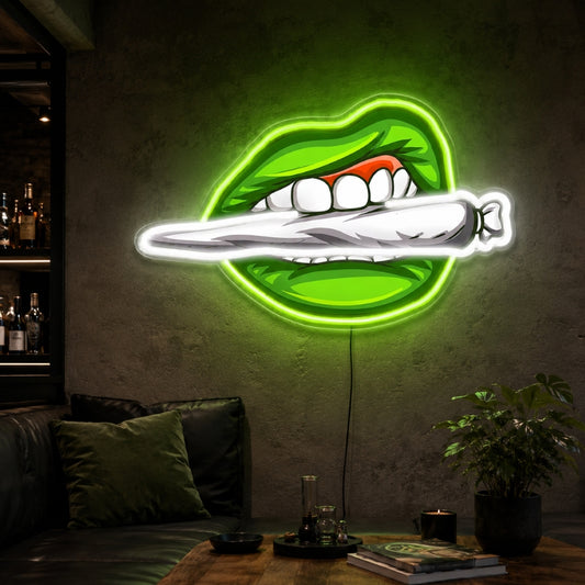 Basement Neon Sign - Green Smoke LED Wall Decor Art
