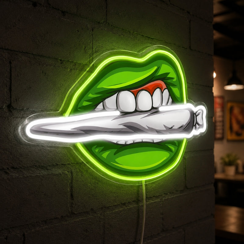 Basement Neon Sign - Green Smoke LED Wall Decor Art