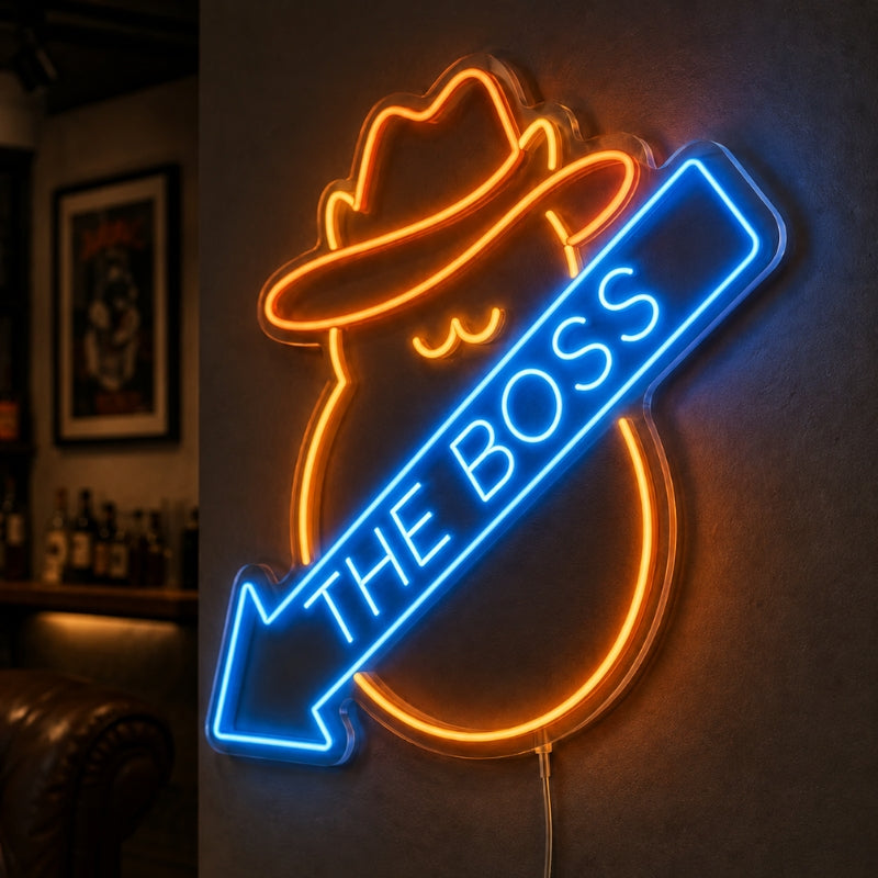 Basement Neon Sign - The Boss LED Lounge Wall Decor