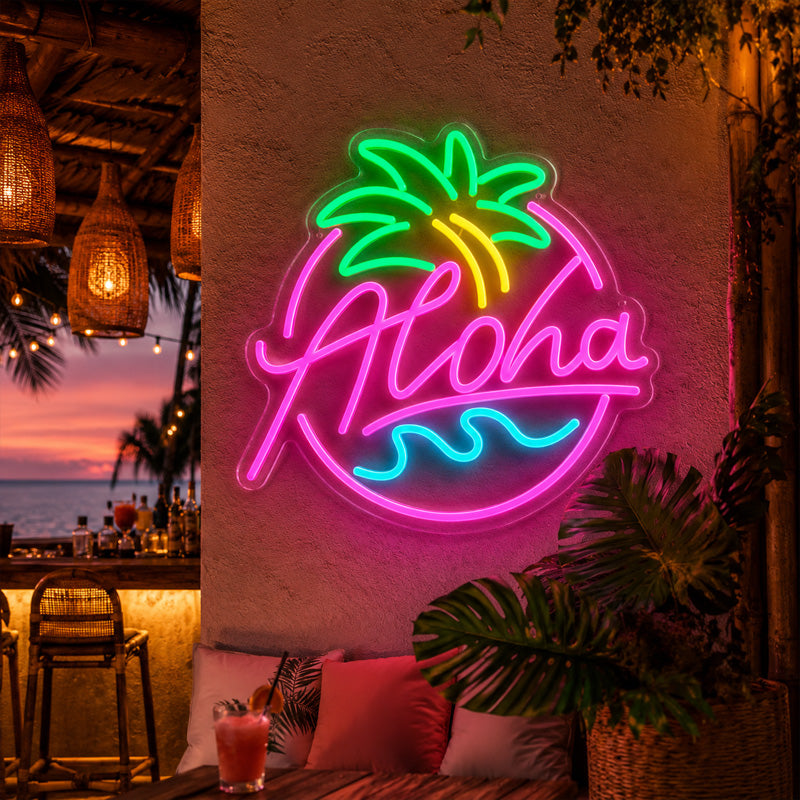Beach & Summer Party Neon Signs - Aloha Tropical Glow
