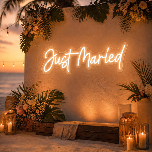 Beach & Summer Party Neon Signs - Just Married Glow