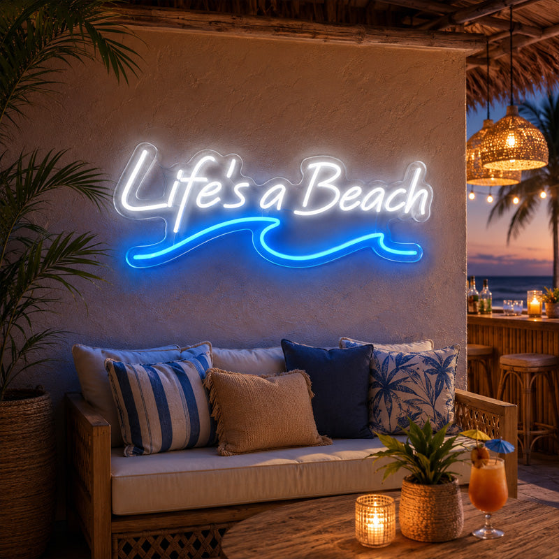 Beach & Summer Party Neon Signs - Life's a Beach Glow
