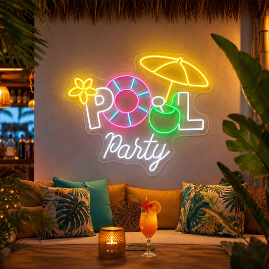 Beach & Summer Party Neon Signs - Pool Party Glow